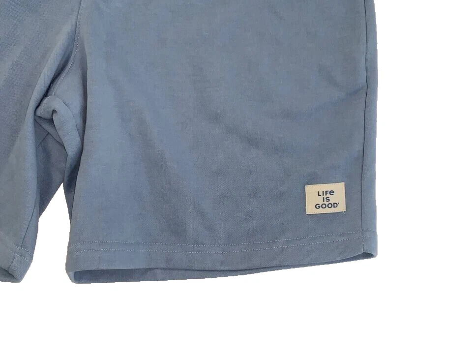 Pantalones cortos Life is Good Terry para hombre 8" azules nuevos con etiquetas Foto 3 de 4