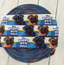 7/8" Puppy Dog Pals Grosgrain Ribbon, Fun Printed Ribbon, 22mm Grosgrain Ribbon