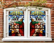 3D Priest 122NAO Window Film Print Sticker Cling Stained Glass UV Block Fay