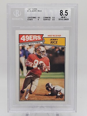 Jerry Rice All Pro Rookie 1987 Topps Football #115 Jerry Rice All Pro BGS 8.5 San Francisco 49ers ...