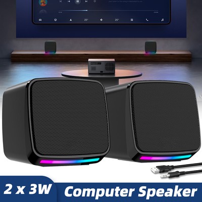 PC Lautsprecher Set,kleine 3,5mm AUX Boxen USB Lautsprecher für PC,Laptop,Tablet