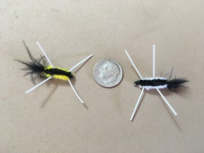 PANFISH POLECATS IN TWO COLORS SIZE 10 HOOK TROUT BLUEGILL FLIES FLY  FISHING
