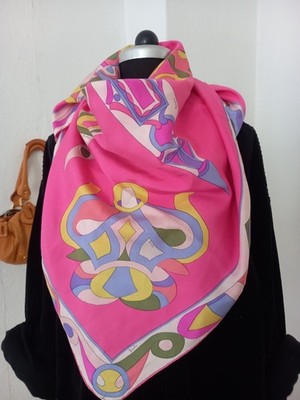 Emilio Pucci Vintage Seiden Tuch Ca87×85Cm