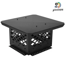 13" x 13" Square Chimney Cap Flue Caps Fireplace Chimney Cover Outside Black