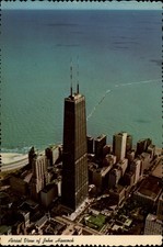 John Hancock Center Chicago Illinois Aerial view vintage postcard p272