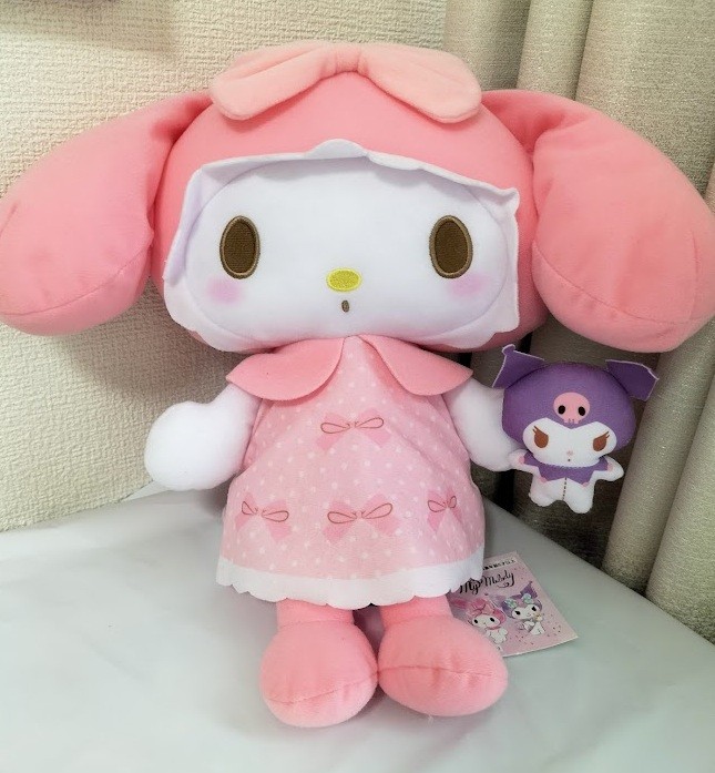 My Melody Girly Pink Big Plush 11.8” with Kuromi Sanrio