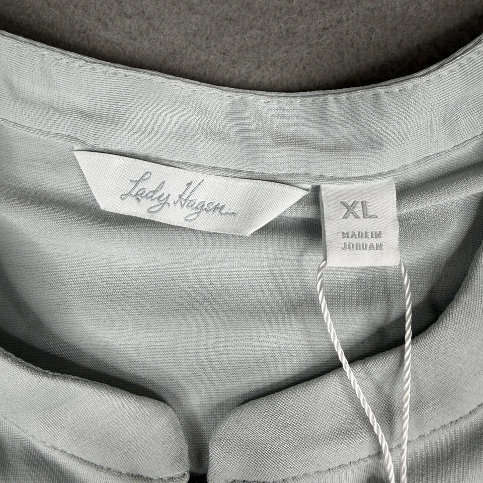 Camisa polo deportiva sin mangas para dama Hagen XL gris rara moneda golf UPF 50+ Foto 4 de 4