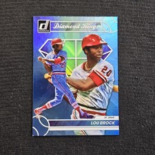 2023 Panini Donruss Baseball Diamond Kings Lou Brock Blue Holo Card #19