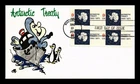 US COVER ANTARCTIC TREATY 10TH ANNIVERSARY FDC BLOCK OF 4 ELLIS ANIMATED CACHET