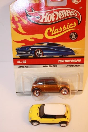 2 Vintage 2001-2003 Hot Wheels / Matchbox Mini Cooper Cars CLASSICS / SHOWCASE