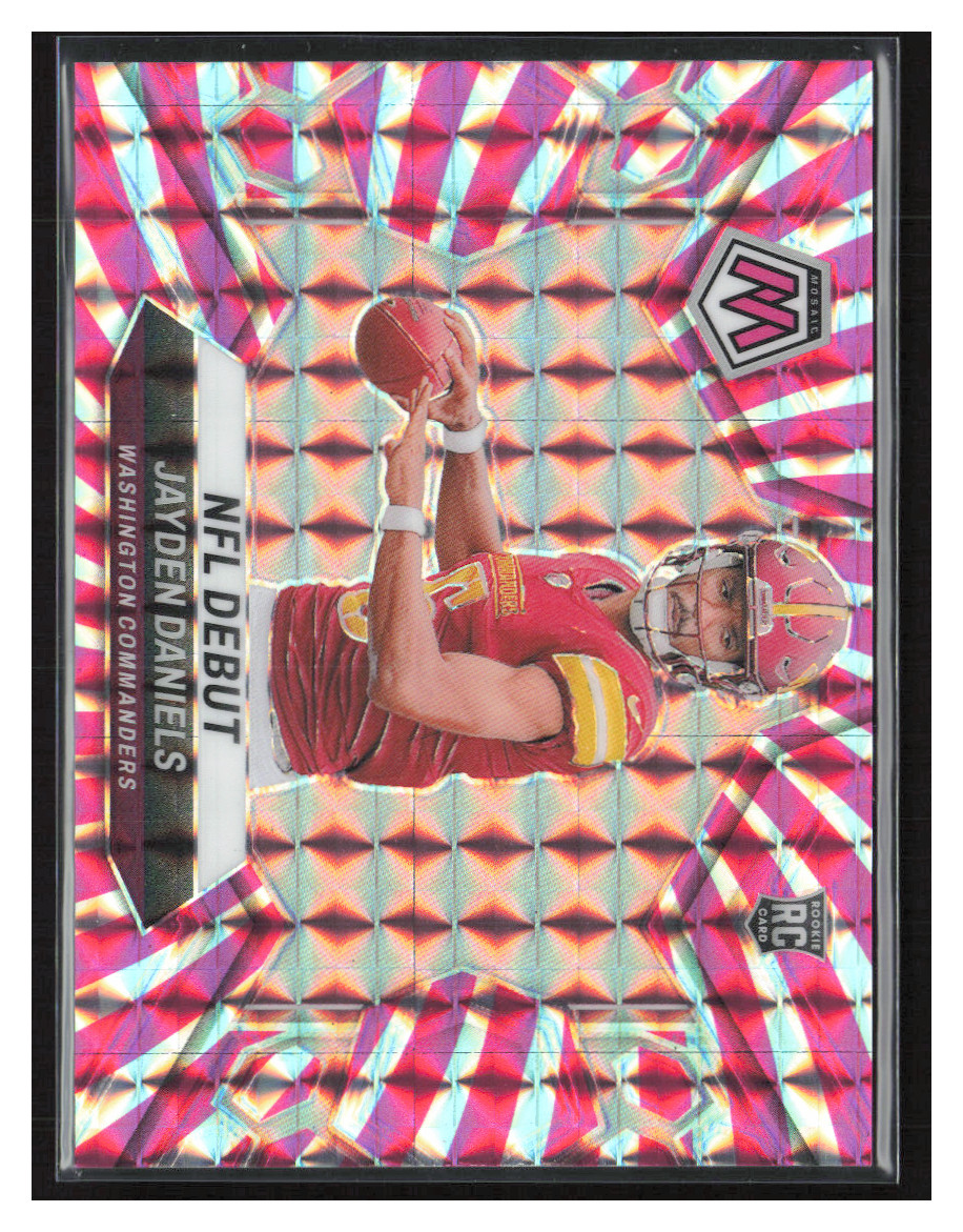 JAYDEN DANIELS 2024 MOSAIC NFL DEBUT ROOKIE PINK SWIRL 1/13 PRIZM RC