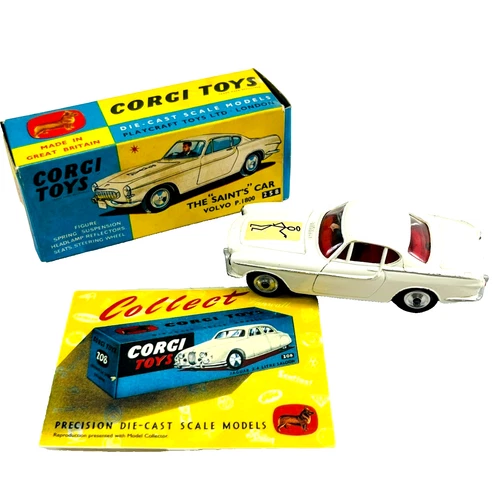 Vintage Corgi Toys 258 The Saints Car Volvo P. 1800 Die-Cast Vehicle w/ Box