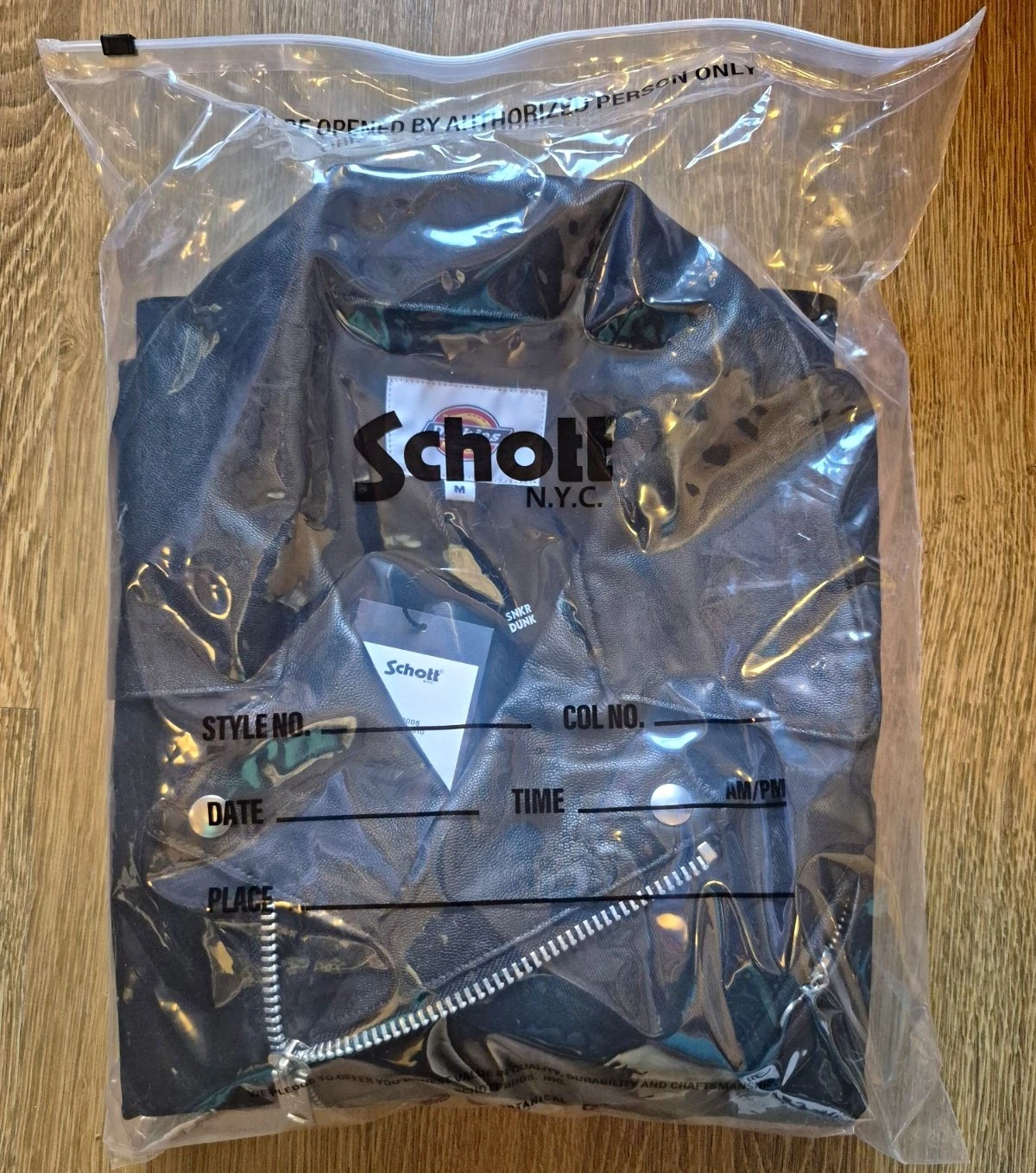 Schott Dickies Men's Black Motorcycle Jacket M Zip Point Collar Canvas - product detail image 1