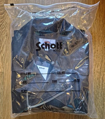 Schott Dickies Men's Black Motorcycle Jacket M Zip Point Collar Canvas - product listing photo
