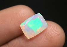 AAA Faceted Baguette Cut Opal Gemstone, 3.15 Ct Ethiopian Welo Opal Loose Stone