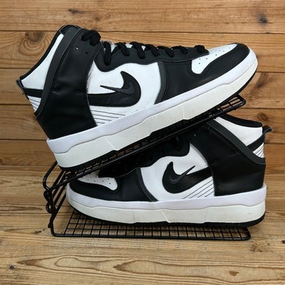 Nike Turnschuhe Damengröße UK 8 Dunk High Rebel schwarz weiß Leder Skaterschuhe