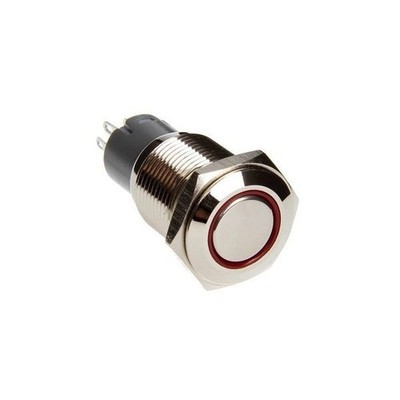 Race Sport 16mm Latching / Momentary Push Button Switch ON-OFF W Red LED 12V
