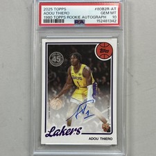 Topps 2025-26 1980-81 Rookie Autograph Adou Thiero Lakers PSA 10 Basketball Card