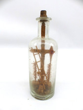 Antike Klosterarbeit Flasche mit Eingericht Geduldsflasche um 1850