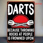 Tin Metal Signs Home Décor 8x12 Vintage Dart-Themed Wall with Humorous Dart Phra