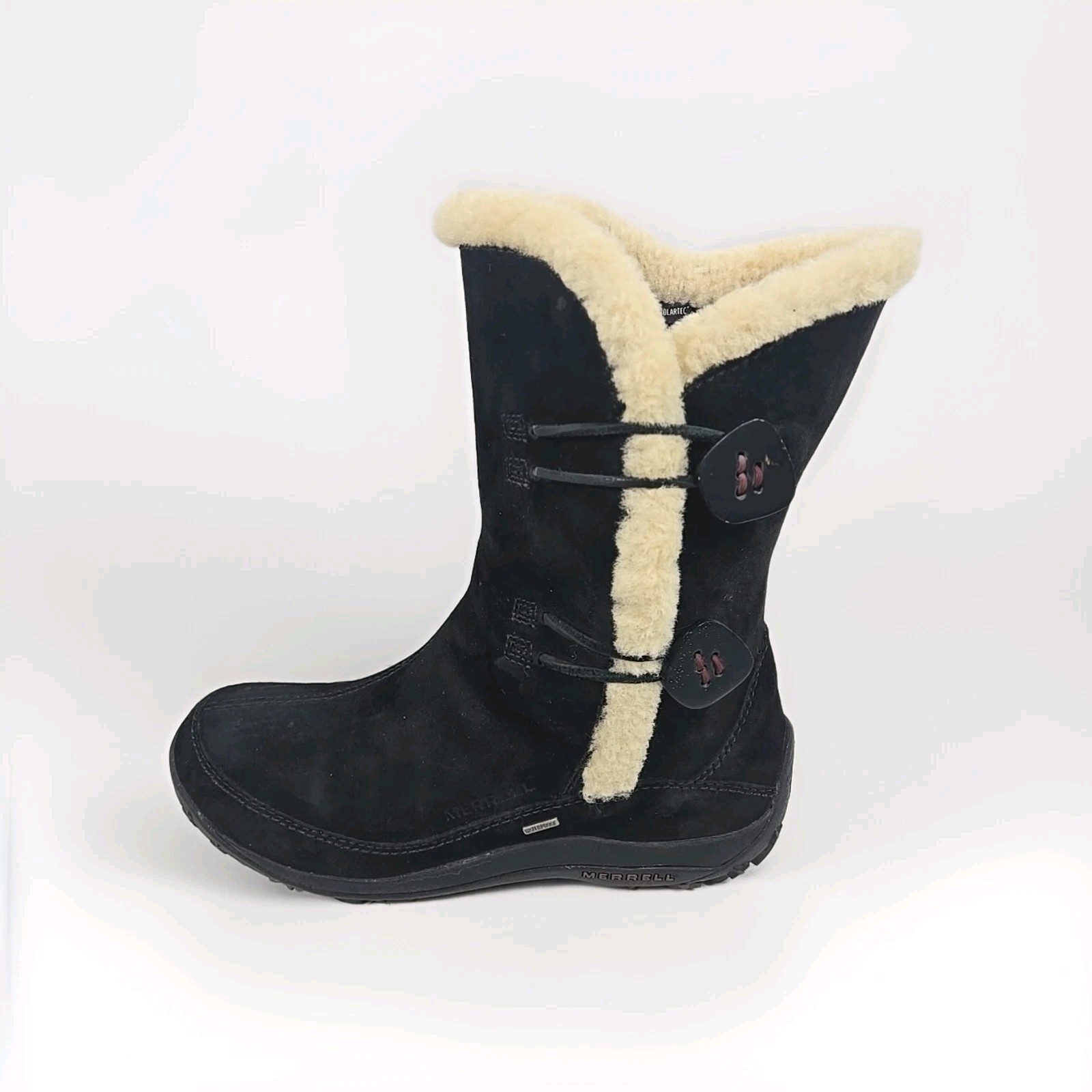 Merrell Stivali Yarra neri impermeabili scamosciati Primaloft 200 grammi donna 8 5