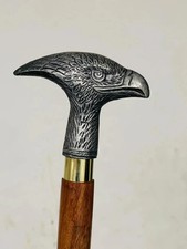 Walking Stick Cane Eagle Head Handcrafted Wooden Stick Brass Handle Valentine