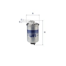 Kraftstofffilter UFI 24.022.00 Filtereinsatz für VW POLO 5 6R1 6C1 Van TDI SKODA