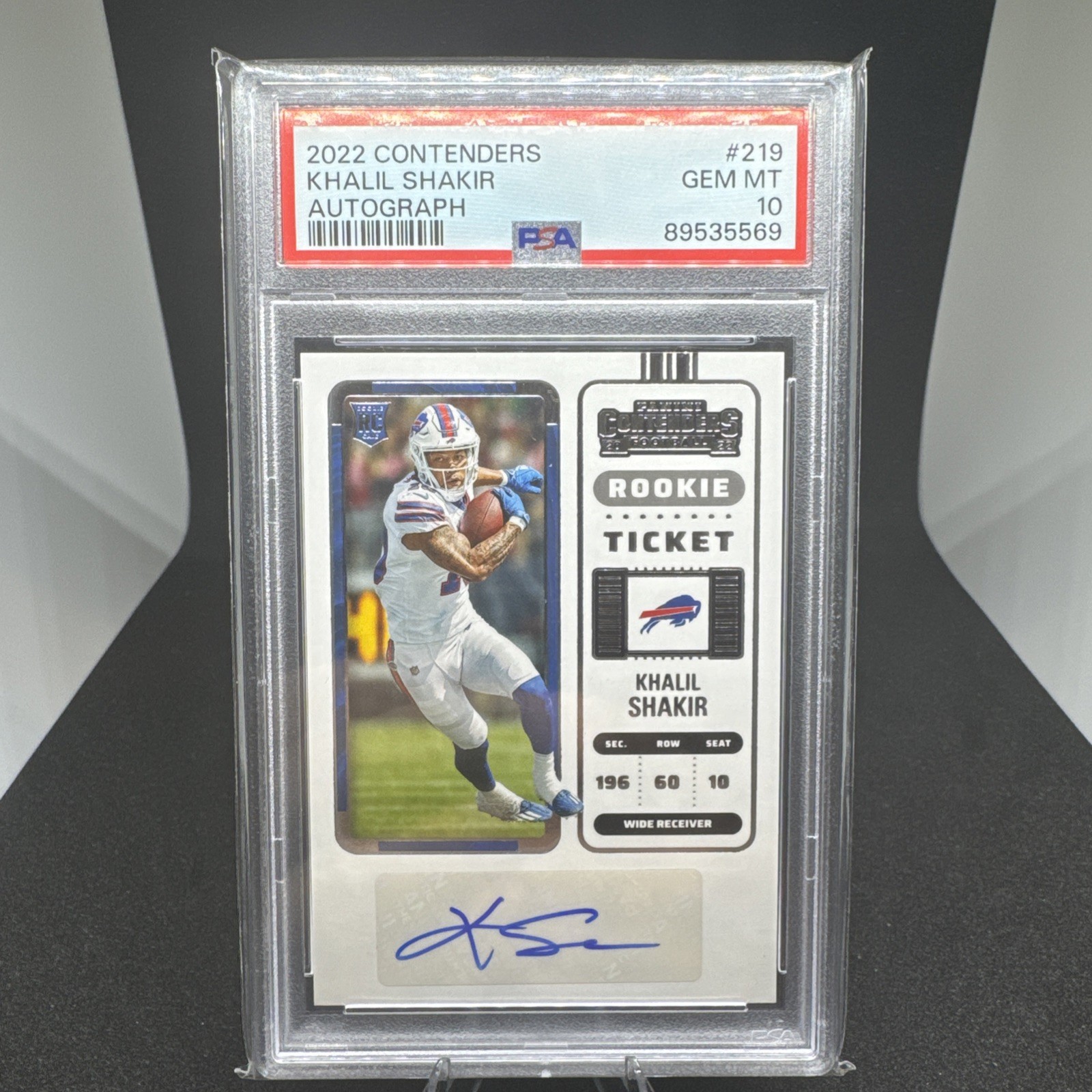2022 PANINI CONTENDERS KHALIL SHAKIR ROOKIE TICKET AUTO ROOKIE PSA 10 #219!!