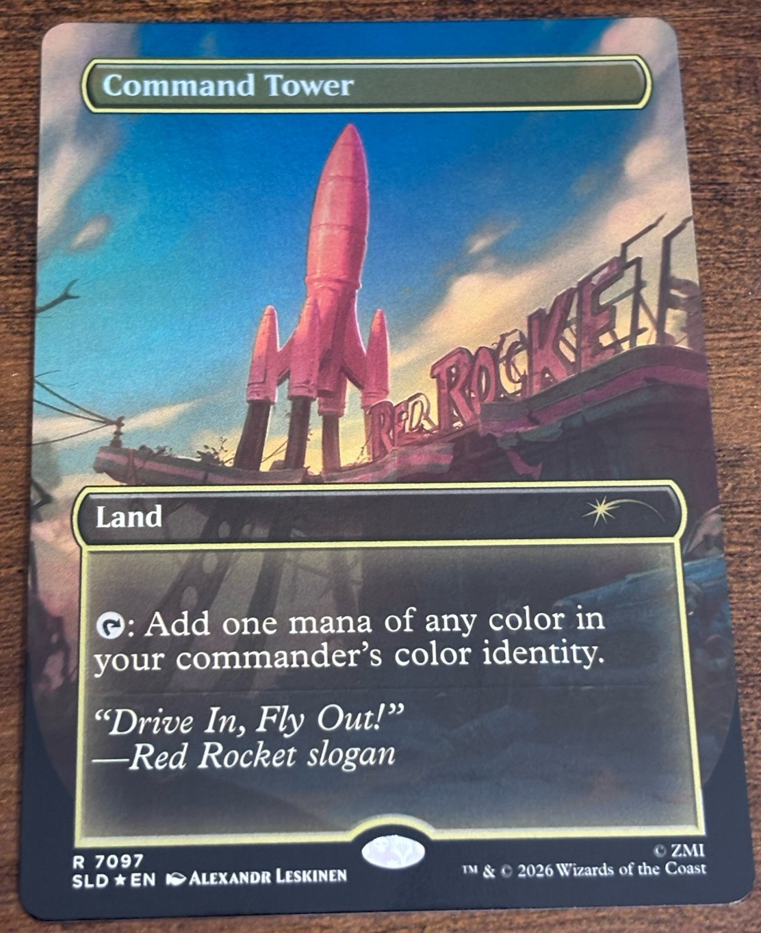 Command Tower 7097 Borderless Foil Secret Lair Fallout Rad Drop MTG NM