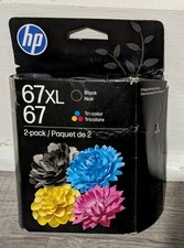 HP Original 67 Tri Color 67XL Black Ink Cartridges 2 Pack Expires 01/2028 New