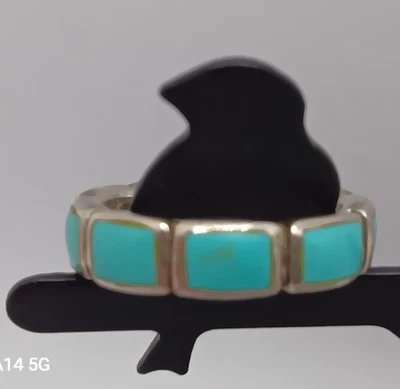 Magnifique bague en argent et turquoise antique jewelry sterling ring - Photo 1/4