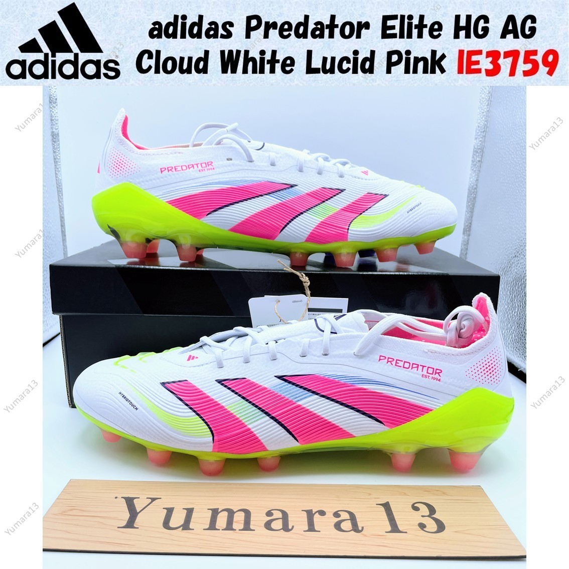 adidas Predator Elite HG AG Cloud White Lucid Pink IE3759 Men's
