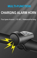 Bicycle Charging Horn Super Loud Bells Mountain Bike Electric MTB USB Charge US
