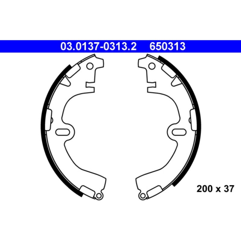 Ganasce freno 03.0137-0313.2 ATE per TOYOTA COROLLA COROLLA Liftback CARINA IV - Immagine 2