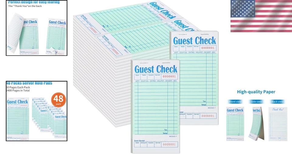 Paper Checks 50 Sheets/Pack - 2400 Total Tickets - Image 2 of 4