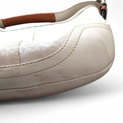 COACH シグネチャー ワンショルダーバッグ 6351　Y2K　ホーボー Vintage Y2K Coach 6351 Small White Signature Hobo Bag Small