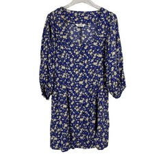 NEW ROLLA'S VALERIE RAMBLING ROSE Dress French Blue Floral WOMEN LARGE TIERED