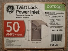 GE T050N Generator Power Inlet Box 50-Amp Nema L14-50P Receptacle 120/240 Volts