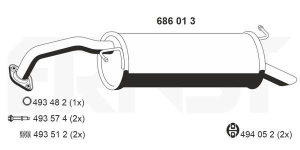 Ernst EndschalldäMpfer NachschalldäMpfer 686013 FüR Toyota Yaris SCP10_ SCP10R-image