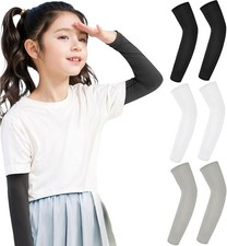 Kids Volleyball Arm Sleeves 3 Pairs, Sports Sleeves UV Sun Protection, One Size