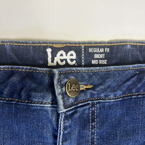 Falda corta Lee Denim Jean con pantalones cortos azul regular tiro medio 20M - Imagen 2 de 8