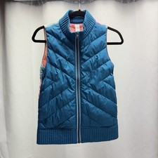 Ivivva Puffer Vest Girls Size 10 Blue Pastel Tie Dye Quilted Lululemon Youth