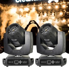 2 Units LED 1800W Moving Head Par Light Wash Fog Machine DMX512 for Party Bar Dj