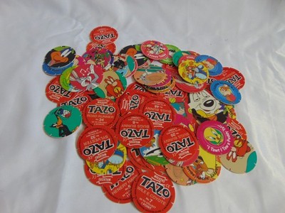 WALKERS QUAVERS TAZOS LOONEY TUNES 80 POGS TAZOS MILK CAPS 35 verschiedene