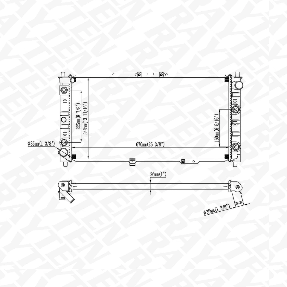 New Aluminum Core Radiator for Mazda MX-3 1992 1993 1994 1995 1.8L V6 CU1559 Foto 2 de 4