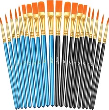 20 Pcs Paint Brushes, Acrylic Painting Brush Set, 5.5, Brushes