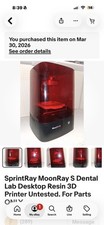 SprintRay MoonRay S Dental Lab Desktop Resin 3D Printer Untested. For Parts ONLY