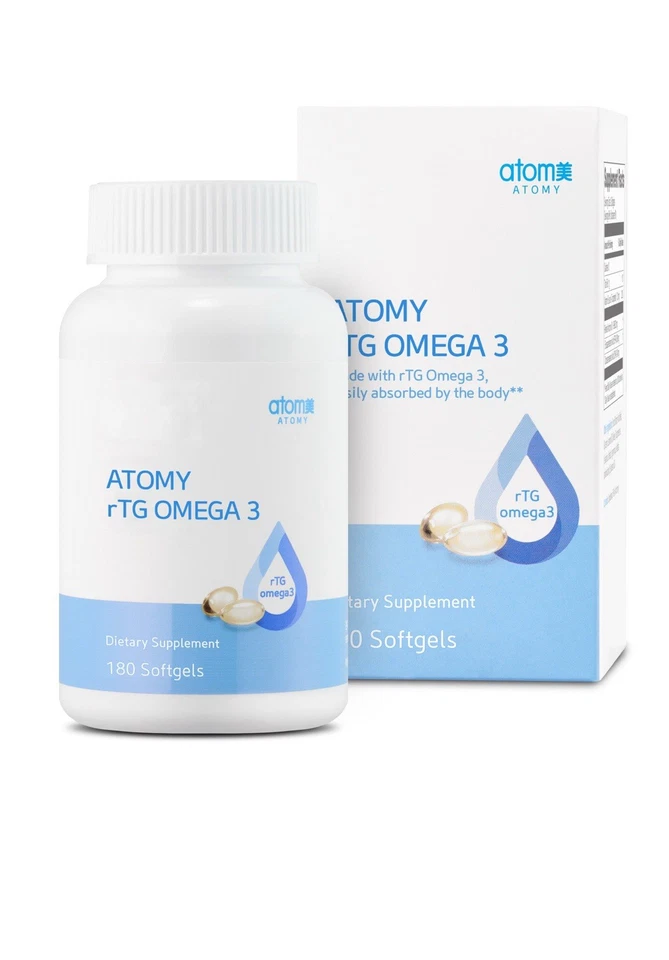 ATOMY rTG Omega-3 EPA y DHA 600mg 510mg x 180 Cápsulas Circulatorio Salud Ocular 3 Meses Foto 2 de 4