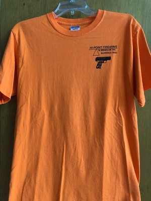 Vintage Hi-Point Fire Arms Jerzees T-Shirt Adult M  C-9mm  .45 995, Rare ORANGE