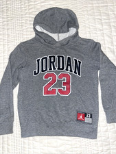 Jordan 23 Pullover Hoodie Sweater Size 6-7 years Size L Unisex Girls Boys' Gray